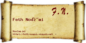 Feth Noémi névjegykártya